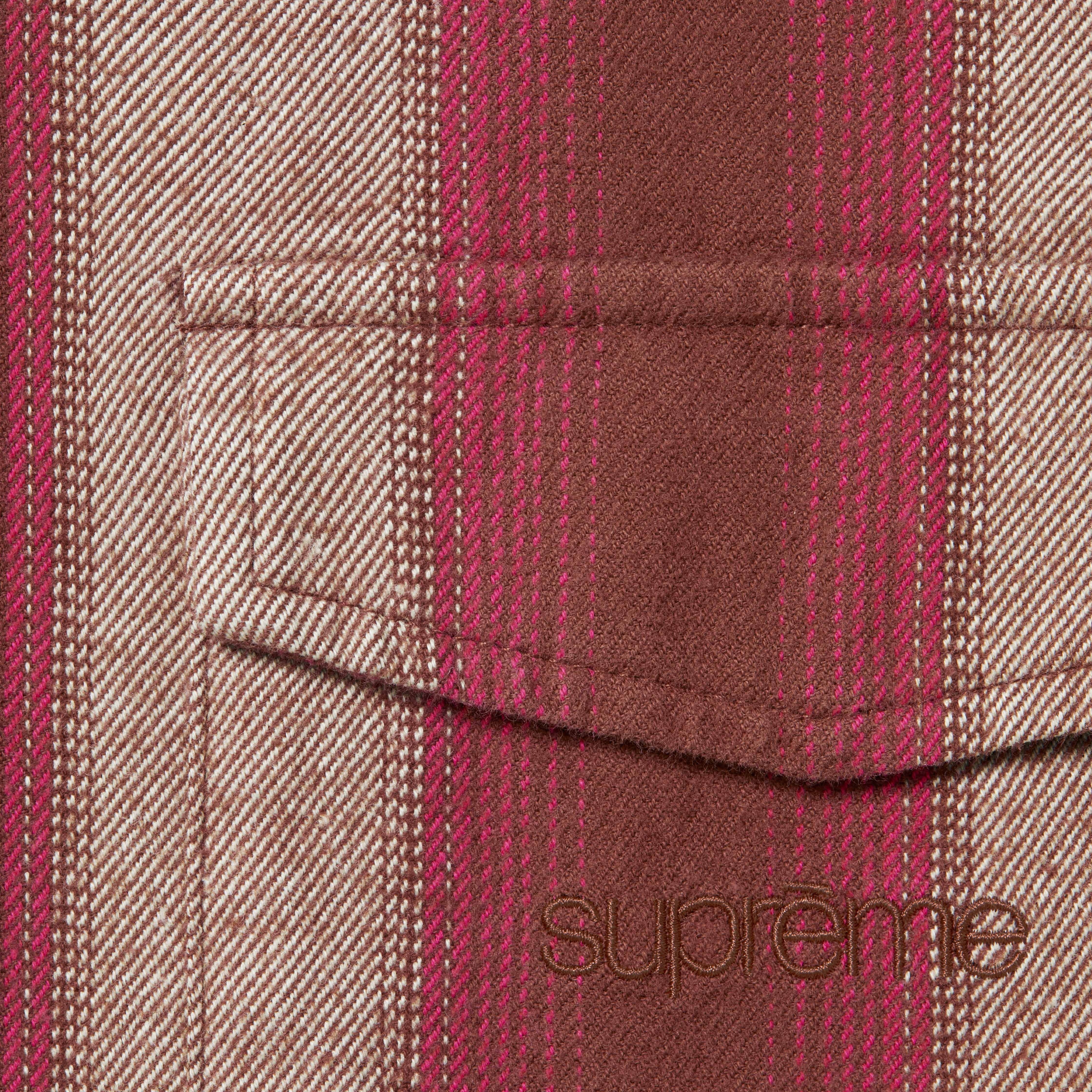 Stripe Flannel Zip Up Shirt view 2